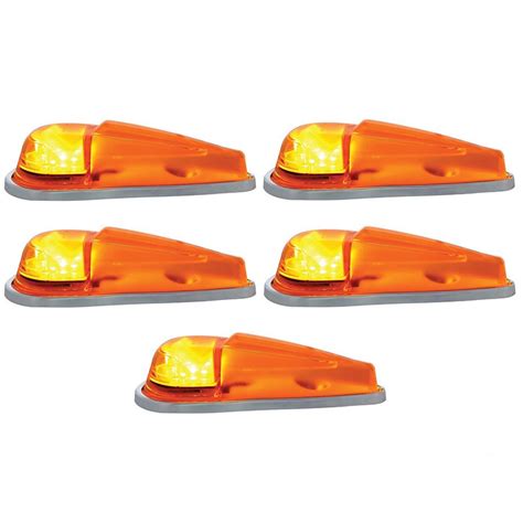 6 Led Standard Pickup Truck Cab Marker Light Amber Bulbs And Lenses Set