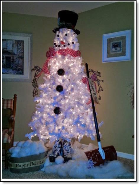 Diy White Christmas Tree Snowman Felting
