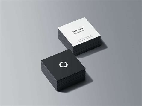 Square Business Card Stacks Psd Mockup Download Designhooks