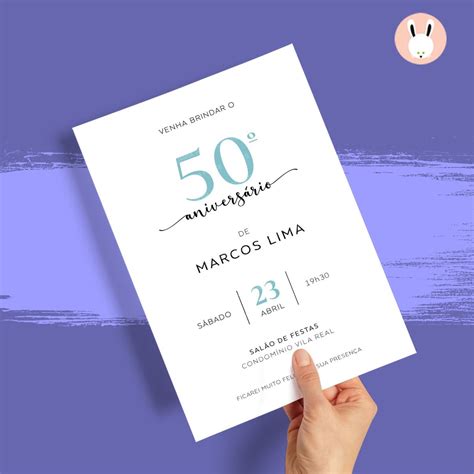Convite De Aniversário 50 Anos Para Whatsapp