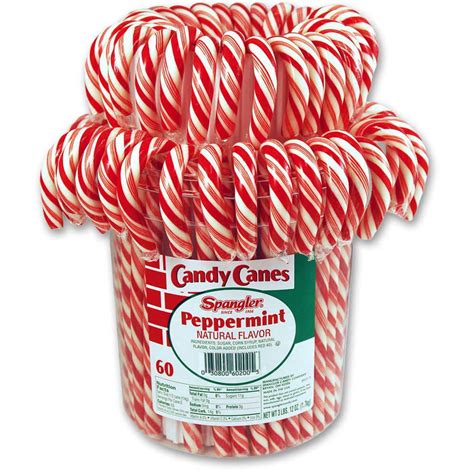 Red And White Peppermint Flavor Large Candy Canes 1 60 Count Jar