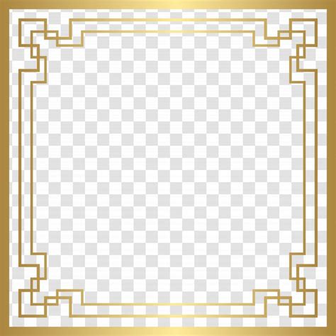 Art Deco Clip Border Frame Gold Transparent Png