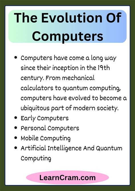 The Evolution Of Computers A Brief History And Future Trends Of