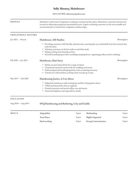 hairdresser cv examples and writing tips 2024 free guide ·