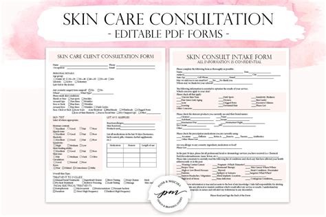 Skin Care Client Consultation Form Facials Spa Form Salon Form