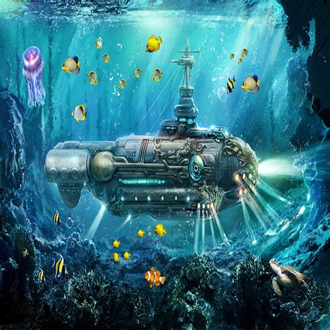 3d Submarine Underwater World Wall Decor Free Shipping Wall Stickers Art