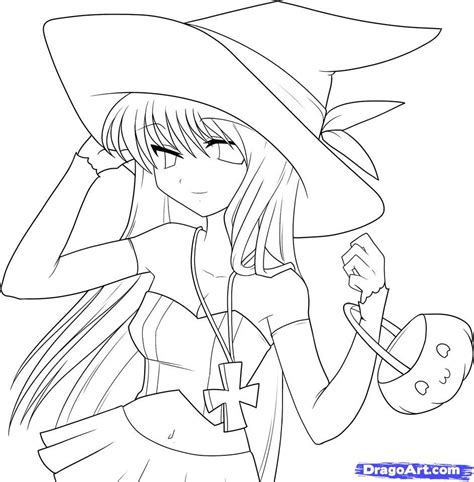 Step 10 How To Draw An Anime Witch Anime Witch Girl Anime Wolf Girl