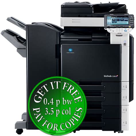 The konica minolta bizhub 601 is a basic photo copier and also scanner. Get Free Konica Minolta Bizhub C280 Pay For Copies Only