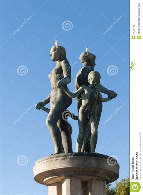 Statue With Women And Children Oslo Editorial Stock Photo