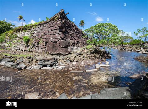 A Channel And Town Walls In Nan Madol Prehistoric Ruined Stone City
