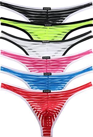 Ikingsky Men S Sexy Transparent G String Low Raise Thong Underwear Pack Of X Large Style