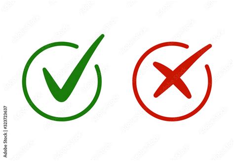 Correct Incorrect Sign Right And Wrong Mark Icon Set Green Tick And