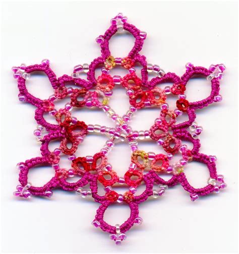 Tatting And Not A Lot Else Snowflake With Lots Of Beads In Centre