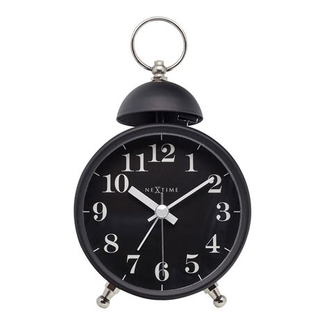 Buy Nextime Single Bell Alarm Clock Black Online Purely Wall Clocks