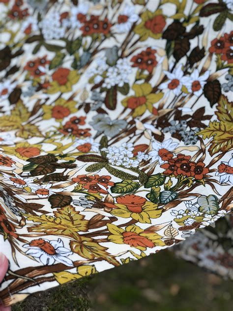 Scandinavian Fabric Designed In Sweden Autumn Floral Print Cotton