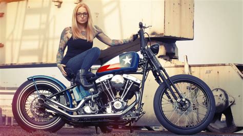 Download Blonde Motorcycle Tattoo Woman Girls And Motorcycles 4k Ultra Hd Wallpaper