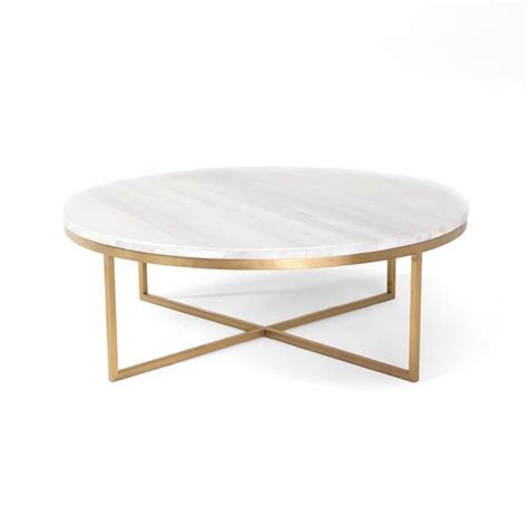 52 long coffee table modern satin walnut white antique brass brown gold. White Round Marble Gold Base Coffee Table | Marble round ...