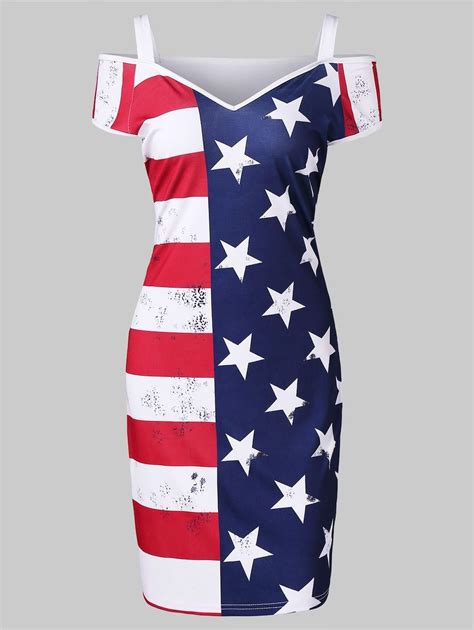 american flag print cold shoulder dress multi 2xl american flag dress american flag clothes