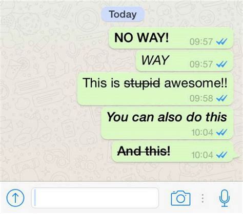 Whatsapp Trick For Bold Italic Or Strike Through Text As Chat Message