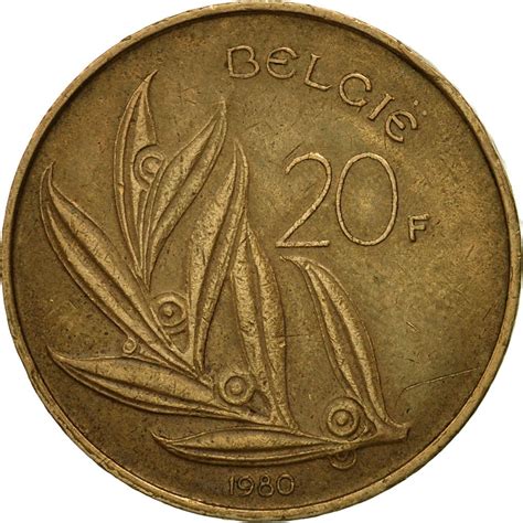 545157 Monnaie Belgique 20 Francs 20 Frank 1980 Tb Nickel