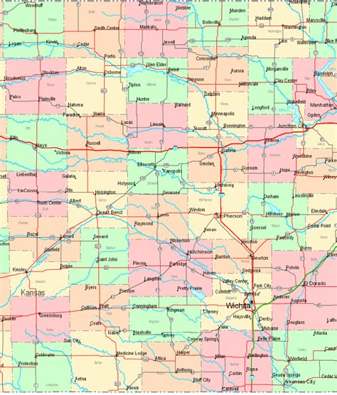 Online Map Of Central Kansas