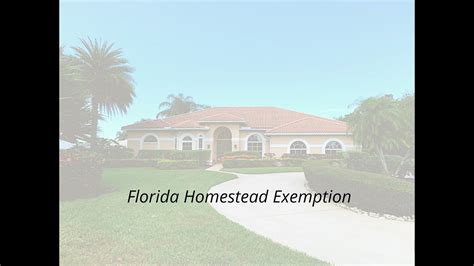 The Florida Homestead Exemption Youtube