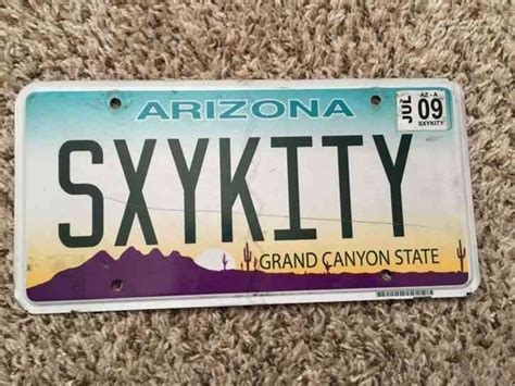 2008 Arizona Flat Vanity License Plate Sxykity Sexy Kitty