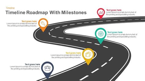 Timeline Roadmap With Milestones Powerpoint Template And