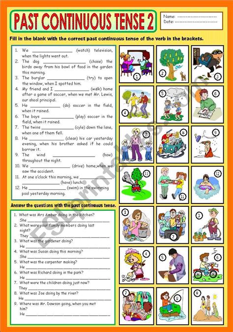 Worksheet Past Continuous Tense Worksheets For Kinder Vrogue Co