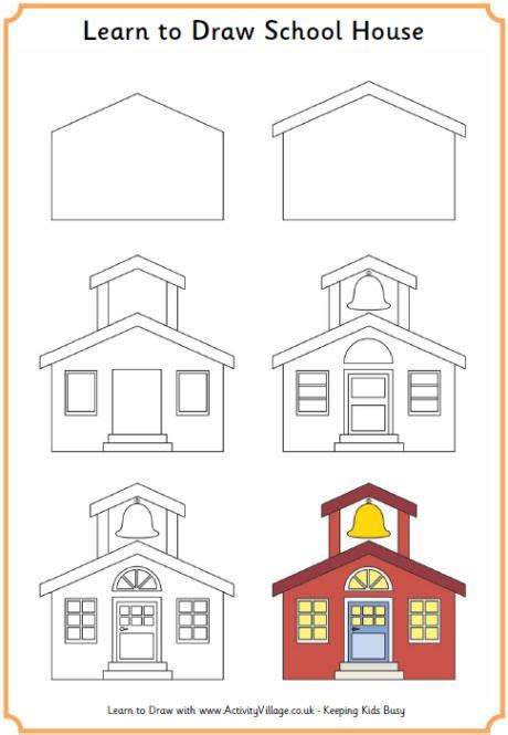 Learn To Draw A School House Art Drawings For Kids Doodle Drawings