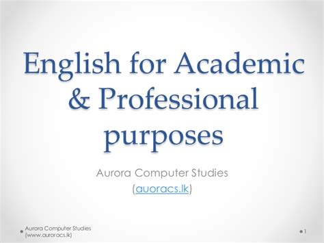 Linguists, especially those interested in english for specific purposes (esp) and english for academic purposes (eap), as well as english as a second language (esl) or english as a foreign language (efl) and technical writing, may be interested to find out more about this genre and the related processes and skills. English for professional and academic purposes