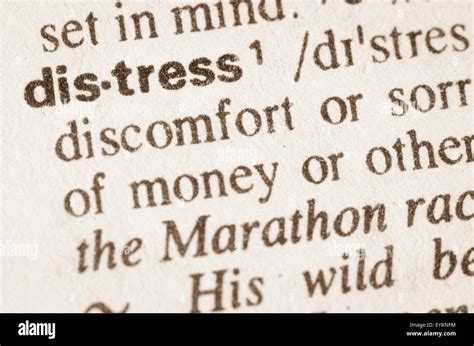 Definition Of Word Distress In Dictionary Stock Photo Alamy