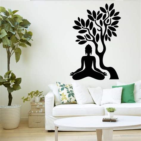 buddha tree wall decal blossom yoga meditation relaxation