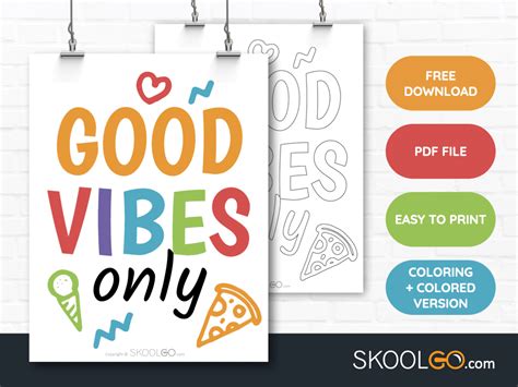 Good Vibes Only Free Classroom Poster Skoolgo