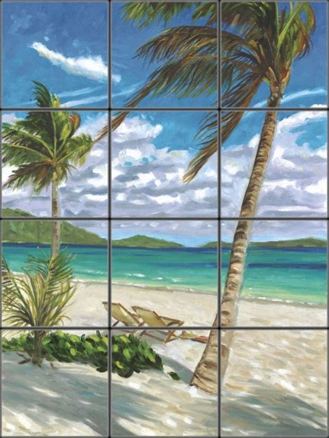 Tropical Beach Tile Mural Tile Murals Tile Art Tile Artwork