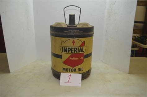 Vtg Imperial Motor Oil 5 Gallon Can Has Dent Live And Online