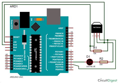 Arduino Hall Effect Sensor Tutorial With Code And Schematic Diagram