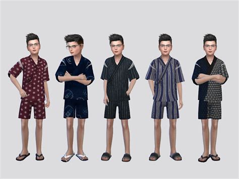 Jinbei Festival Outfit Boys By Mclaynesims At Tsr Sims 4 Updates