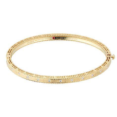 Roberto Coin Princess 18ct Yellow Gold 018cttw Diamond Bangle