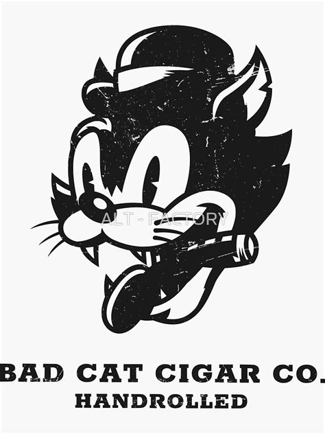Smoking Cartoon Cat Sticker For Sale By Alt Factory Redbubble