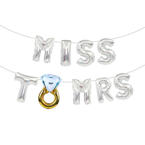 Miss To Mrs Foil Balloons Silver Party Force