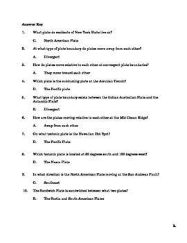 Print answer key pdf take now schedule copy. Plate Tectonics Quiz and Answer Key by The Sci Guy | TpT