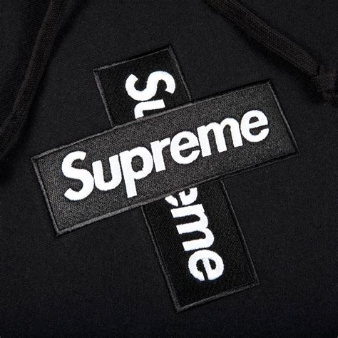 Supreme Cross Box Logo Hooded Sweatshirt Black Supreme Fw20sw70