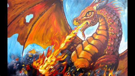Dragon Fire Time Lapse Acrylic Painting The Art Sherpa Youtube