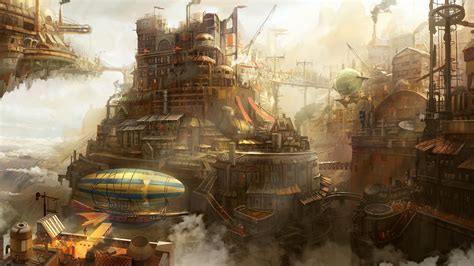 artwork, Steampunk, City Wallpapers HD / Desktop and ...