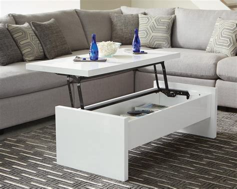 Contemporary White Lift Top Coffee Table 721248