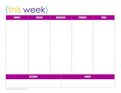 You can get inspired with planners that set out your daily missions and ask you to reflect on the week's big wins. 7 Day Weekly Planner Template Printable | Calendar ...