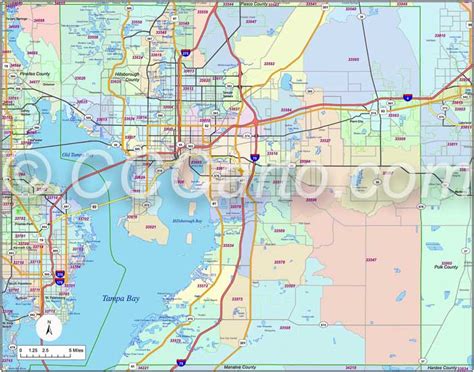 Tampa Zip Code Boundary Map Hillsborough County Zip Codes Boundary Map