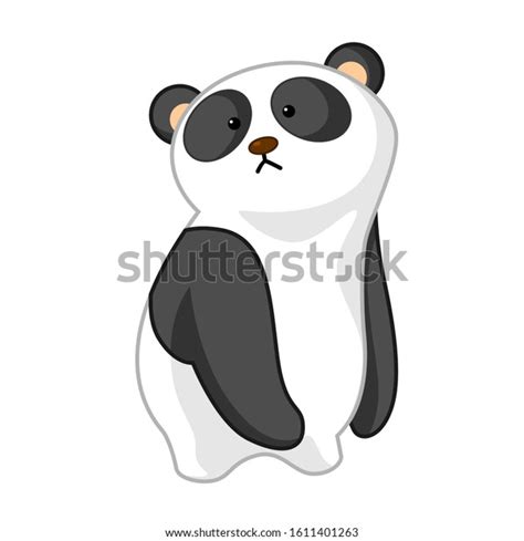 Cute Cartoon Vector Fat Panda Vector De Stock Libre De Regalías