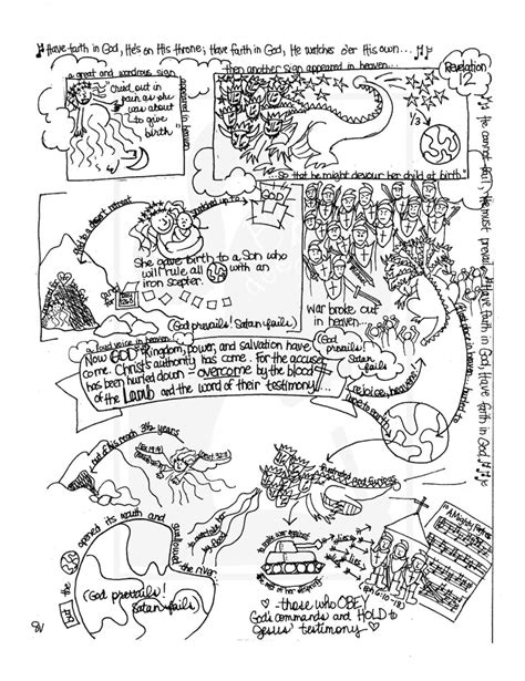 Bible Doodle Study Guide For Revelation 12 The Woman And The Etsy